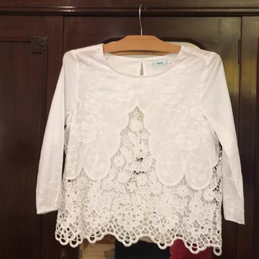 Urban Outfitters Kimchi Blue white eyelet top NWOT